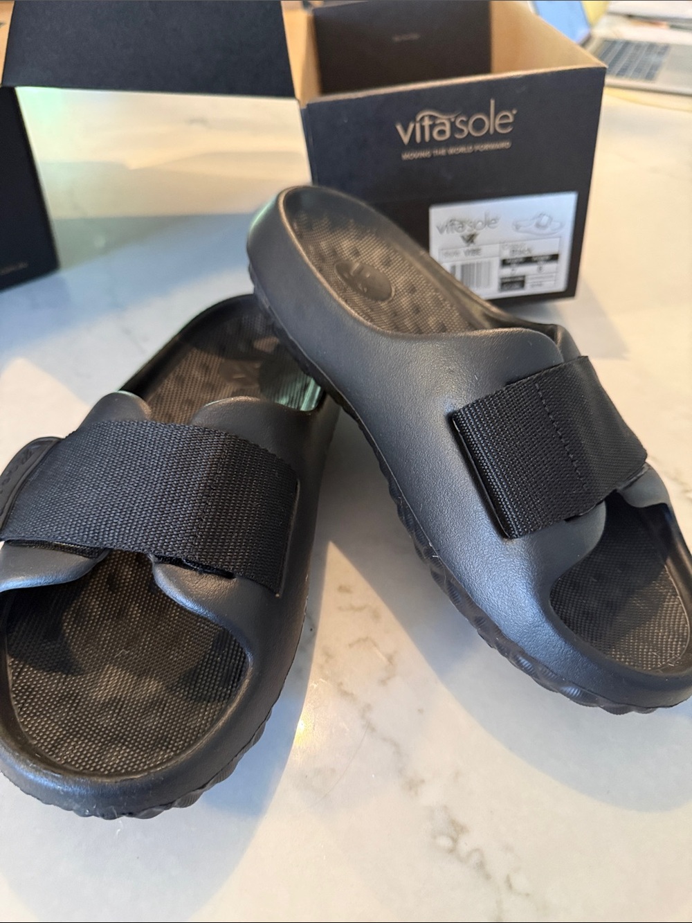 Women’s Black Adjustable Slide Sandals